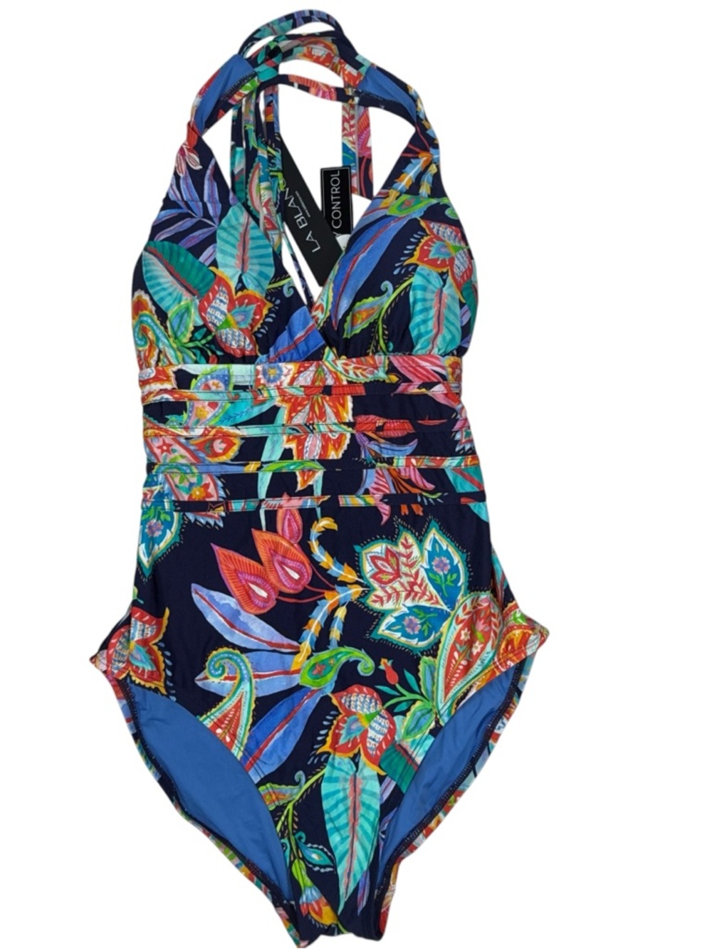 NWT | La Blanca Tropidelic Paisley Multi-Strap Cross-Back One-Piece Swimsuit | 6